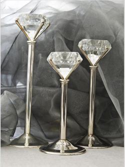 Diamond & silver tea-light holders